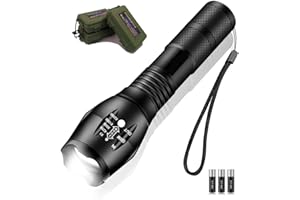 TWORK PERPETUAL Linterna LED Táctica. Alta Potencia 2500 Lúmenes. 5 Modos SOS Zoom IN/OUT. Resistente a Impactos. Impermeable IPX6.