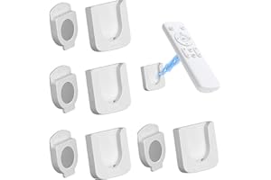 KCRNW 4 Pcs Magnetic Remote Control Holder Wall Mounted Remote Control Holder Strong Magnet Wall Control Storage Universal Organizer Self Adhesive Strong Magnets Controller for TV Remotes Socket (White)