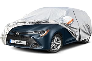 Kayme Bâche Voiture Étanche Respirante, 6 Couches Hayon Housse de Protection Voiture Extérieur Compatible avec 1992-2024 Toyota Corolla, Contre Pluie Soleil Poussière avec Zip et Doublure en Coton.