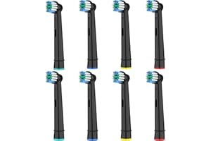 HSYTEK 8 Stück Aufsteckbürsten kompatibel mit OralB Elektrische Zahnbürste, Zahnbürstenaufsatz für OralB Vitality Pro, Genius X, Pro 3 3500, Pro 3 9000, Pro Series 3 Plus, Schwarz Zahnbürstenköpfe