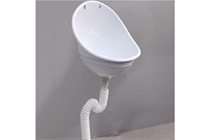 Fadiadem Urinoir Temporaire d'économie d'eau d'Urinoir de Toilette Extérieure, Urinoir Mural sans Eau avec Déviateur d'Urine et Tuyau, Urinoir en Plastique pour Hommes pour Garage