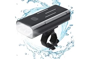 WASAGA Reflektor rowerowy, 2400 lumenów XML-L2 Przednie oświetlenie rowerowe LED, akumulator 5200mAh / 2400mAh, 10 godzin / 5 godzin pracy, 3 tryby oświetlenia rowerowego dla bezpieczeństwa roweru