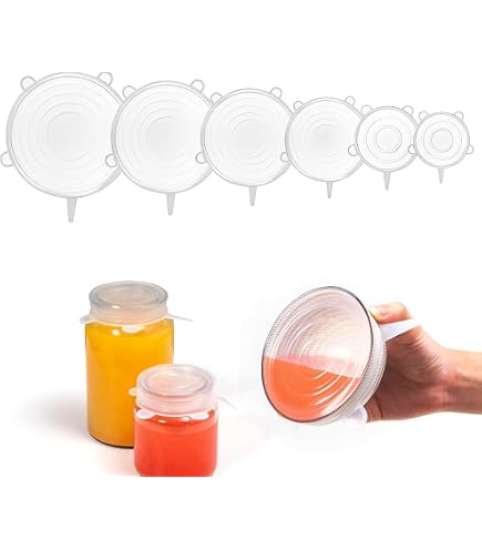 Coperchi estensibili in silicone, confezione da 6 coperchi estensibili
