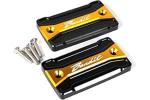 LOTFI Passend for Suzuki Bandit 650 GSF S650 Bandit 1250 S 1200/1200S, Zubehör, Motorrad-Bremsflüssigkeitsbehälter-Abdeckung, Motoröl-Einfülldeckel (Size : 2pcs caps Gold)