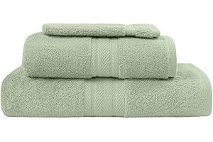 SENSEI La Maison du Coton Luxury 3 Piece Bath Set (1 Bath Towel, 1 Bath Towel, 1 Hand Towel and 1 Glove)