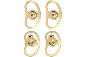 LEEQ Elevadores de Pendientes, 4pcs Botón Perforado Parte Trasera de Pendientes para Orejas Caídas Planos Bloqueo Respaldo de Soporte de Pendientes para Pendientes Grandes Pesados, Oro