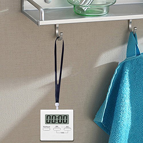 iStwahl elektronischer Timer mit Stoppuhr weiße digitale Küchenuhr mit großes LCD Display Küchentimer - 7
