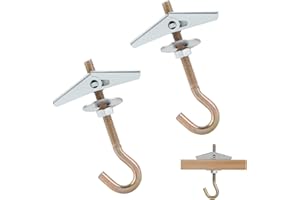 anyuan boy 6 Pcs Wing Spring Toggle Hook ，M6/85mm Carbon Steel Ceiling Hooks，for Plasterboard Hollow Walls Hanging Plants Fixing Opening Wing Spring Hook