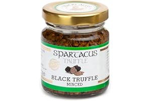SPARTACUS TRUFFLE Truffes noires Spartacus 40g conservées dans de l'huile d'olive extra vierge - Assaisonnement gastronomique pour pizza, pâtes, salades, pommes de terre, viande et œufs - Végétalien et sans gluten