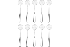 Kaneorooir 10 Pieces Hot Pot Strainer Scoops,Stainless Steel Hot Pot Strainer Spoons Mesh Skimmer Spoon Strainer Ladle with Handle