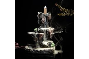 Milky Way Backflow Incense Holder, Incense Burner Incense Cones Burner Incense Stick Holder Backflow Incense Burner Home Decoration Handicraft Gift with 10 Free Cones (Mountain)