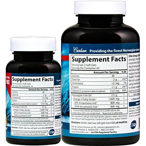 Carlson Labs, Elite Omega 3 Gems 90+30 softgels
