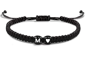 EVEMATE Armband mit Buchstaben und Herz für Pärchen | Partnerarmband Geflochtenes Band | Freundschaftsarmband Geschenk Paar für Frauen und Männer