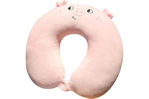 Fadcaer Poduszka podróżna urocze zwierzę poduszka pod szyję w kształcie litery U poduszka podróżna poduszka lotnicza poduszka pod głowę podparcie szyi urocza poduszka pod szyję na kemping, podróż,