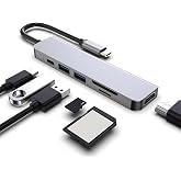 Nekuba Macbook Pro Huawei Dell ile Uyumlu Type C to 4K HDMI + USB 3.0 + SD/tf + PD + Type-C, Taşınabilir 7in1 Adapt&ouml;r