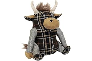 Riva Paoletti Highland Cow Doorstop - Heavyweight Sand Filling - 100% Polyester - 22 x 24 x 15cm (9" x 9" x 6" inches) - Designed in the UK