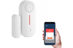 YASORN eMylo - Alarma de casa inalámbrica, sensor de puerta WiFi con mando a distancia, alarma luminosa, temporizador, no requiere concentrador, funciona con alarma antirrobo de la casa