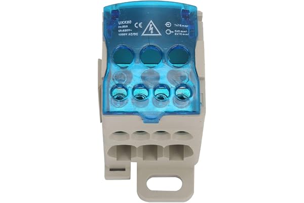 Bornier Electrique, Boîte De Jonction De Rail Din 80A UKK-80A Bornier Rail Din Répartiteur Electrique Neutre Boite De Distribution Electrique, Pour Armoires De Distributio