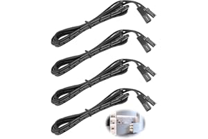 coalwop Câble d'Extension LED pour Éclairage de Cuisine Sous Armoire à Commande Sans Fil, Câble Noir, 2 m, Paquet de 4 Rallonges pour Systèmes d'Éclairage LED