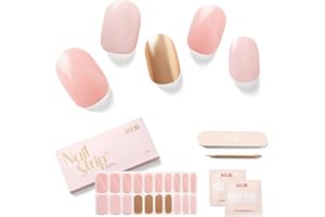 ‎NAILOG NAILOG Semi Cured Gel Nail Strips (20 Extra Long Stickers/Wraps) | Buy 2 Get 1 UV Lamp| Glossy & Long Lasting Soft Gel Finishing,Anastasia