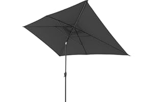 Doppler Sonnenschirm für den Garten Jack 300x200cm in Dunkelgrau - Rechteckiger Sonnenschirm für Balkon & Terrasse - Schirm knickbar - Großer Balkonsonnenschirm - Kippbarer Kurbelschirm