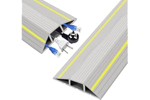 STORYSTORE 6m Canalina Pavimento, Canalina Cavi 3 Canali, Canalina per cavi in PVC flessibile,Canalina Passacavi Calpestabile, Passacavo a Pavimento (grigio)