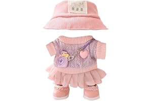 LILIHOT Doll Original 17 cm Plush Clothing, Doll Clothing, Cute Mini Cuddly Toy Outfit with DIY Pullover Hoodie Clothing Accessories, Ideal Children's Gift