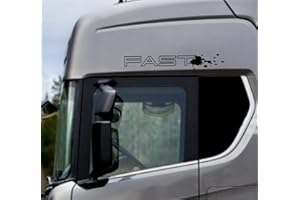 DualColorStampe Autocollants compatibles avec Scania Daf Iveco Man Camion accessoires camion autocollants camion fenêtre rapide COD.0304 (Noir mat)