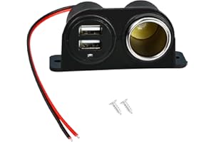 RIIEYOCA Prise allume cigare USB 12 V, répartiteur allume-cigare avec double prise d'alimentation USB et lumière LED, pour voiture, camion, camping-car, téléphone, port USB, etc.