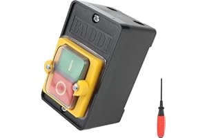 BOUGPENG 2 PCS Interruttori a Pulsante ON/OFF AC220V / 380V 10A Pulsante Impermeabili con un cacciavite Interruttore di Sicurezza Macchina Interruttore Pulsante a Prova d'acqua Accessori per macchine utensili