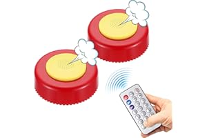 Harrycle 2 Sets Máquinas de Pedos con Control Remoto Máquina de Sonido de Mordaza Divertida Juguetes de Pedos con Control Inalámbrico Máquina de Broma de Pedos para Fiesta Regalo (Rojo, Redondo)