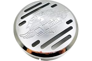 YECNECTY 1 PC ABS Cubierta de bocina de motocicleta cromada con patrón de águila para Kawasaki Vulcan 800 Yamaha V-Star 650 1100 Classic Silverado Custom