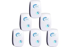 PUTAII Antizanzare Ultrasuoni, 6 Pack Repellente Ultrasuoni Anti zanzare, Efficace Repellente ad Ultrasuoni Elettromagnetico, Elettrico Ultrasuoni Antizanzare per Anti Zanzare, Roditori, Ragni, Formiche