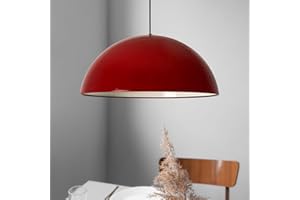 bamyum Diametro 50 cm Sospensione Lampadario Soffitto E27 Lampada da Salotte E27 Industriale in Metallo Plafoniera - Rosso