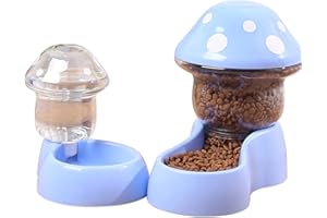 CUCUFA Cat Food and Water Bowls, Pet Food Feeder Self-Dispensing Cat Feeder Pet Dry Food Dispenser Pet Waterer for Small Medium Big Pets Blue
