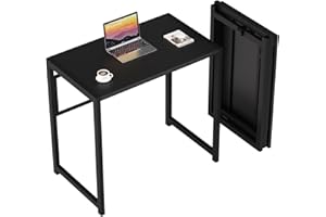 GreenForest Małe Składane Biurko 80x 48 x 75 cm, Składany Stół Biurkowy Bez Montażu Biurka Komputerowego, Małe Biuro Domowe Oszczędzające Miejsce, Czarny