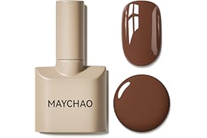 MAYCHAO 15ML Gel Nail Polish, Brown Gel Nail Polish, Soak Off UV LED Fall Nail Varnish Nail Art Starter Manicure Salon DIY at Home, 0.5 OZ