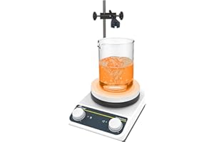 LAB FISH LABFISH Magnetrührer Heizplatte 280℃/ 536℉ 5 Zoll Labormagnetrührer 3L Kapazität mit keramisch beschichtetem Knopf Steuerung 200-1500rpm & Rührstab (nicht digital)