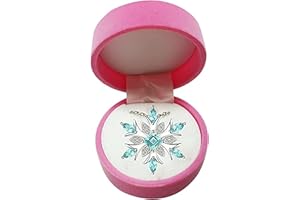 Jancosta Girl's Blue Snowflake Necklace, Girl's Princess Necklace, Jewelry Necklace for Kids in Pink Box