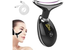 CISSIYOG Masajeador Cara Cuello, 4 en 1masajeador Facial Reafirmante,Herramientas Belleza EMS Gua Sha con 3 Modos, 45°C Masajeador Facial Eléctrico Antiarrugas,Aparato Facial para Apriete Poro