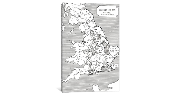 Icanvasart 1 Piece Map Of Britain In 626 From The Northumbrian Kingdom 5 To 685 In A Short History Of The English People By J R Green Published 13 Canvas Print By