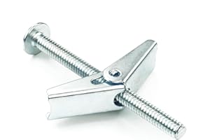 HASWARE Perno de palanca de acero galvanizado y tuerca de mariposa para colgar artículos pesados en la pared de yeso (1/4" x 3",8 piezas)
