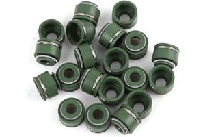 F FIERCE CYCLE 20pcs Green Metal Rubber Intake Exhaust Valve Stem Oil