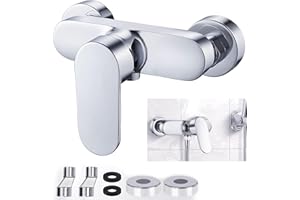 URHELP Duscharmatur, Silber Mischbatterie Dusche, Duschbatterie für Dusche Wandmontage, mit G1/2 Brauseabgang