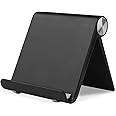 HIHUHEN Mobile Phone Holder, Phone Stand Desk Desktop Mobile Holder Adjustable Foldable Portable Video Call Mount (1PH -Black)