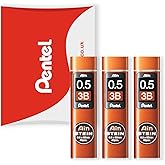 Pentel Ain Stein Mekanik Dolum U&ccedil;ları - Otomatik/Mekanik Kalemler i&ccedil;in - Pentel Yastık Ambalajında - 0,5 mm 3B Sınıfı - 3'l&uuml; 