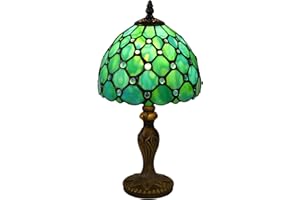 FUMAT Lampa stołowa Tiffany, 8 cali Vintage Lampa Biurkowa, Witrażowy Abażur, do Salonu, Sypialni, Gabinetu, Hotelu