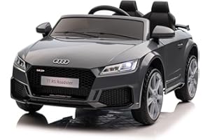 TOYSCAR ELECTRONIC WAY TO DRIVE Macchina Elettrica Per Bambini Audi TT RS Roadster Full Optional Auto Elettrica Per Bambini Telecomandata Sedile In Pelle Porte Apribili Doppio Motore Elettrico 12V TOYSCAR Grigio