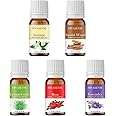 DIVASENSE (Pack of 5, 10ml) Aroma oil diffuser essential oil for air diffuser for home fragrance, 10ml x 5 Lavender, Rose, Jasmine, Sandalwood, Lemon Grass Room Air Freshener