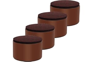 Ezprotekt Rehausseur de Meubles en Acier Carbone 5cm, Rehausseurs de Lit en Acier Carbone 3.15", Rehausseurs de Meubles pour Meubles Hauteur 5cm,Rond Marron